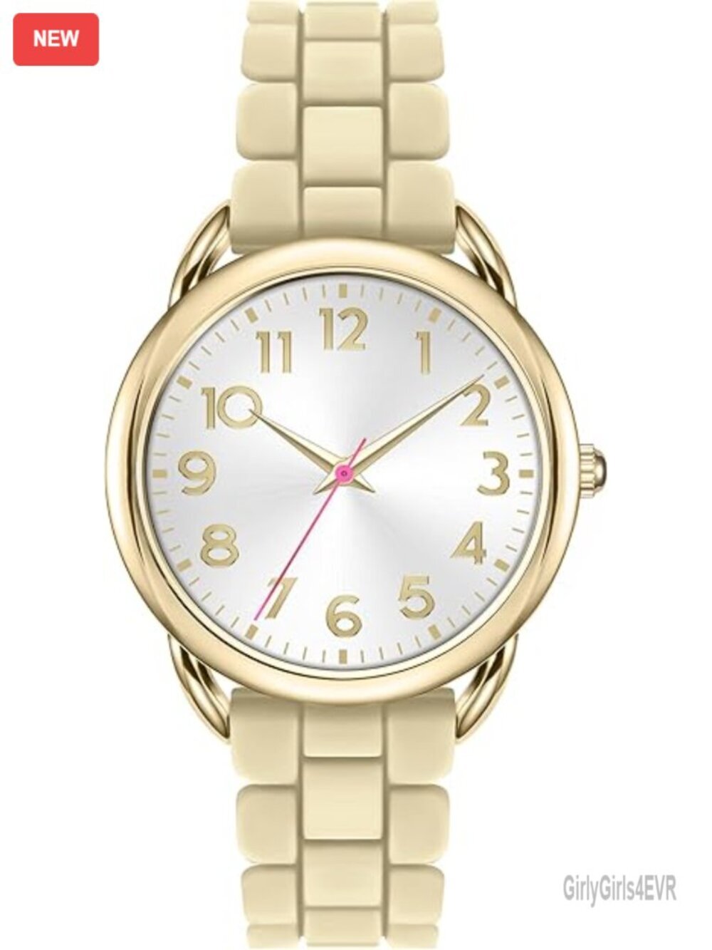 Large Numerals Analog Watch Silicone Strap Casual Watch Water Resistant